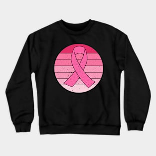 Vintage Pink Ribbon Breast Cancer Awareness Retro Crewneck Sweatshirt